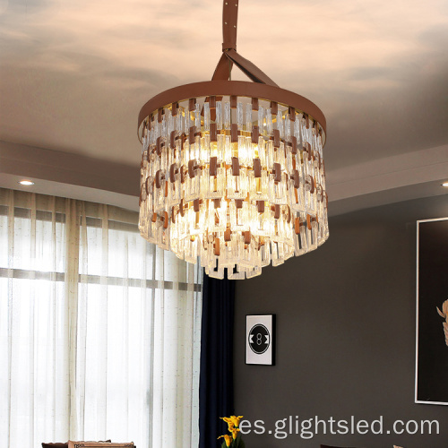 Lámpara colgante de la lámpara LED de cristal del hotel de la sala de estar